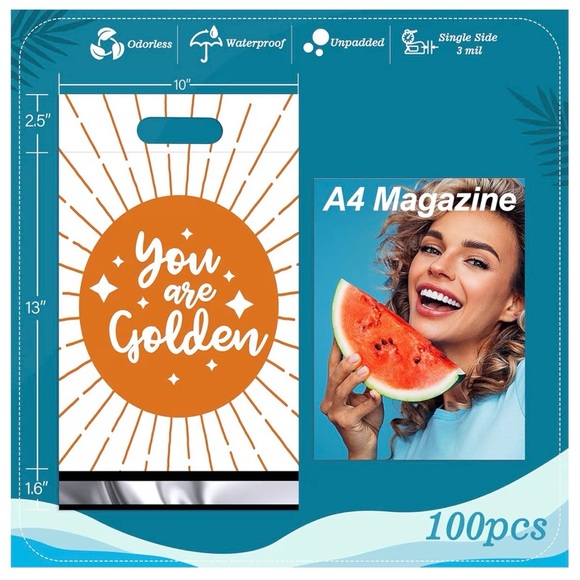 20 10”x15.5” ‘You Are Golden' Poly Mailers - Picture 3 of 3